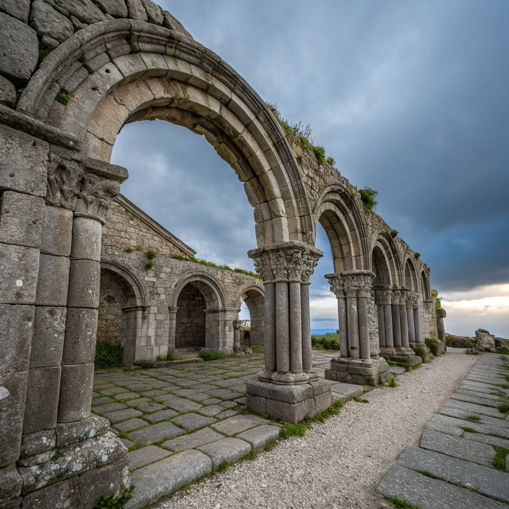 Ancient stone ruins under a clear sky